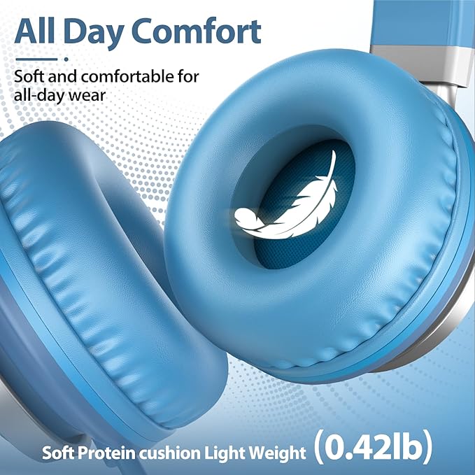 INFURTURE USB C Headphones with Mic,Volume Control,Tangle-Free Plaiting Line,Type C Headphones Wired,Lightweight Foldable for iPhone 15/16 Headphone Series/Tablet/School/Travel/Sports/Audiobooks