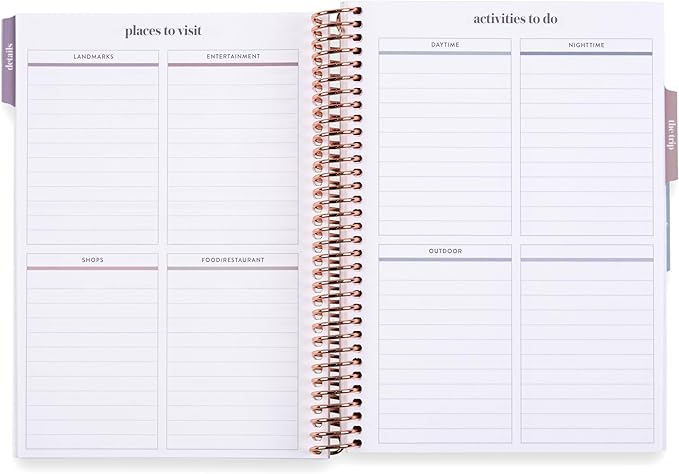 Erin Condren A5 Travel Journal Vacation Planner, For Planning Your Next Trip and Journaling Your Adventures, Traveler's Collage Cover, Tabbed Sections for Added Organization, Stickers Included