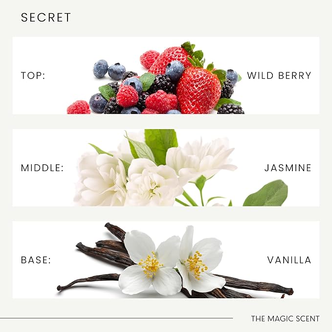 Secret Diffuser Oil - Cold-Air & Ultrasonic Scented Oils for Diffuser - Essential Oils for Diffusers Aromatherapy - Rose and Jasmine Oil - 0.3 fl oz, 10 mL