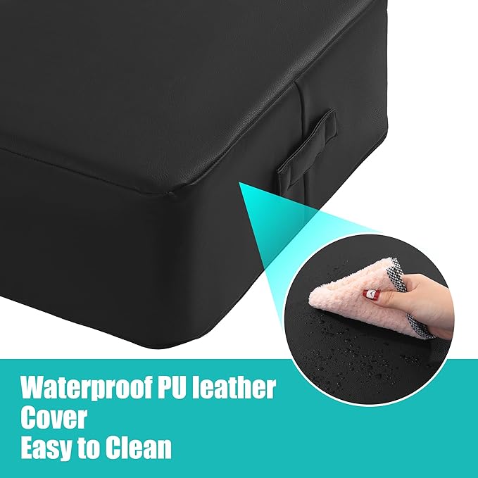 MABOZOO Extra Thick Seat Cushion, PU Leather Office Chair Cushion for Office Chair Car Seat, Memory Foam Booster Seat Sciatica & Back Pain Relief for Long Sitting (18"*16"*6")