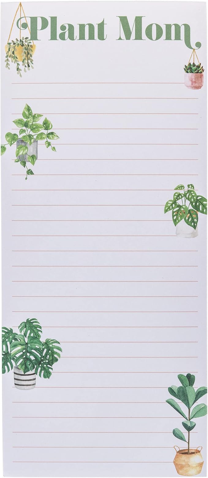Graphique “Plant Mom” Magnetic Notepad | 100 Tear-Away Sheets | Grocery, Shopping, To-Do List | Magnetic Writing Pad for Fridge, Kitchen, Office | Lined Paper | Great Gift | 4” x 9.25”