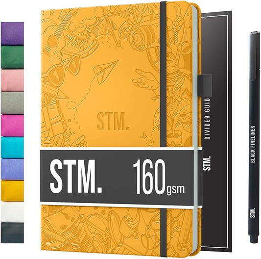 Bullet Dotted Journal Dot Grid Notebook | A5 Daily Journaling Notebooks for Personal Writing, Work, Women | 160gsm Thick Paper, Hard cover, Lay Flat Binding | 5x7 Journals Cuaderno Libretas de apuntes