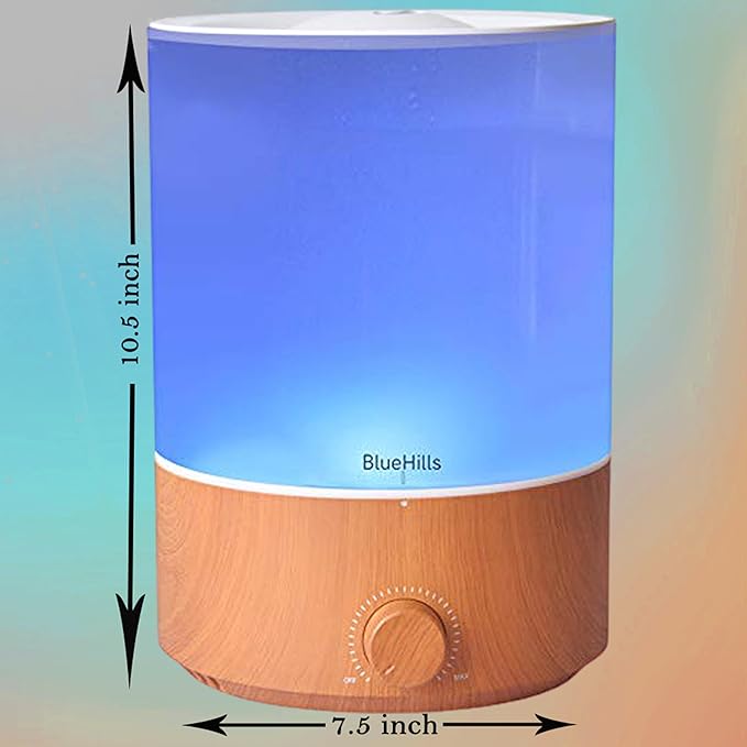 BlueHills Premium 4000 ML XL Essential Oil Diffusers - 70 Hour Run Aromatherapy Diffuser & Air Humidifier Mist for Large Room 7 LED Colors Oil Big Diffuser Essential Oils for Home w/Auto Shut Off E403