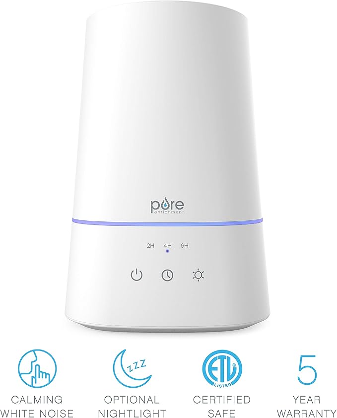 Pure Enrichment HUME Max - Easy Top Fill Ultrasonic Cool Mist Humidifier, 3.7 L (1 Gallon) Tank, 3 Mist Settings + Auto Shut-Off Timer - Ideal for Large Bedrooms, Baby Nurseries and Offices (White)