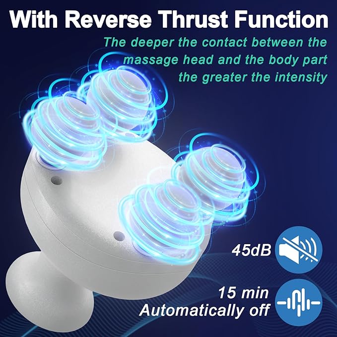 DEITY 4 Heads Handheld Massage Gun Deep Tissue, Electric Body Massager, Percussion Muscle Massager for Easing Shoulder and Back Tension, Perfect Gifts for Man Women, Pink