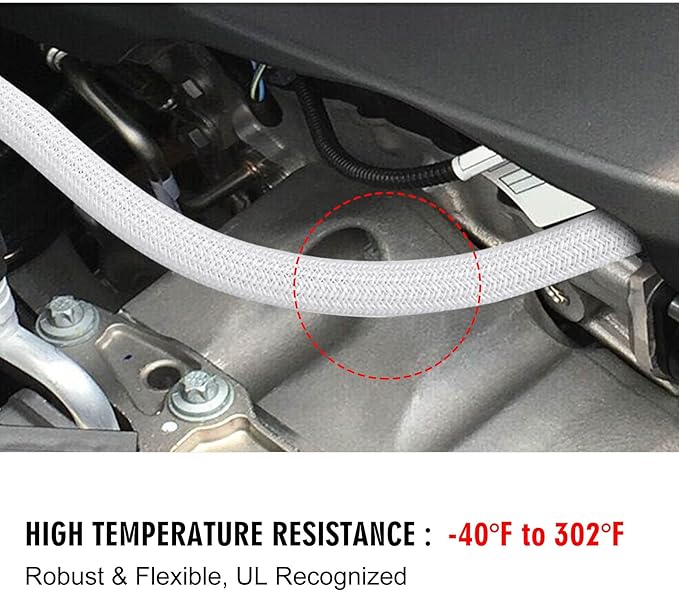 10ft - 1/2 inch Cable Sleeve Split Wire Loom Tubing for Power Audio USB Cable, Cord Management for TV Computer, Protects from Pets Chewing, White