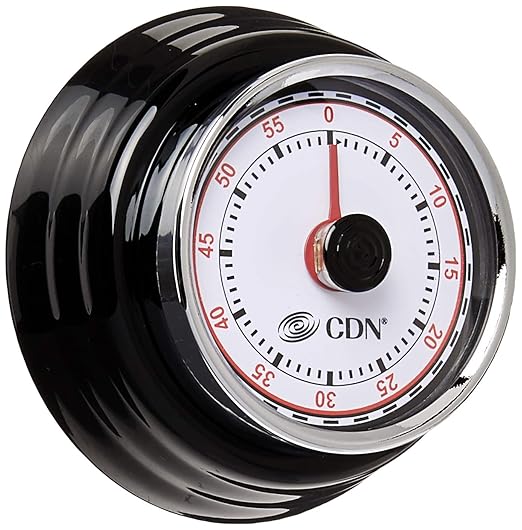 CDN Compact 60 Min Mechanical Timer-Black, Black