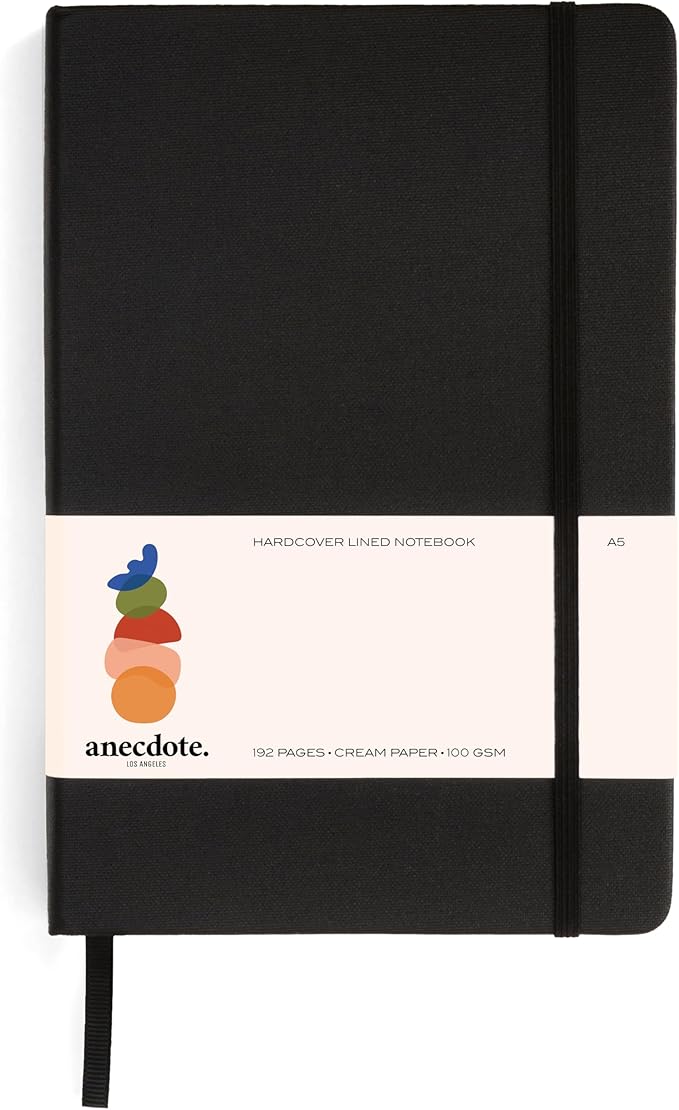 Hardcover Ruled Journal with Thick 100 gsm College Ruled Paper A5 size (8.3 inches x 5.4 inches) - Daily Writing Notebook Journal for Travel, School and Office Use - Diary Journal for Women and Men - Black