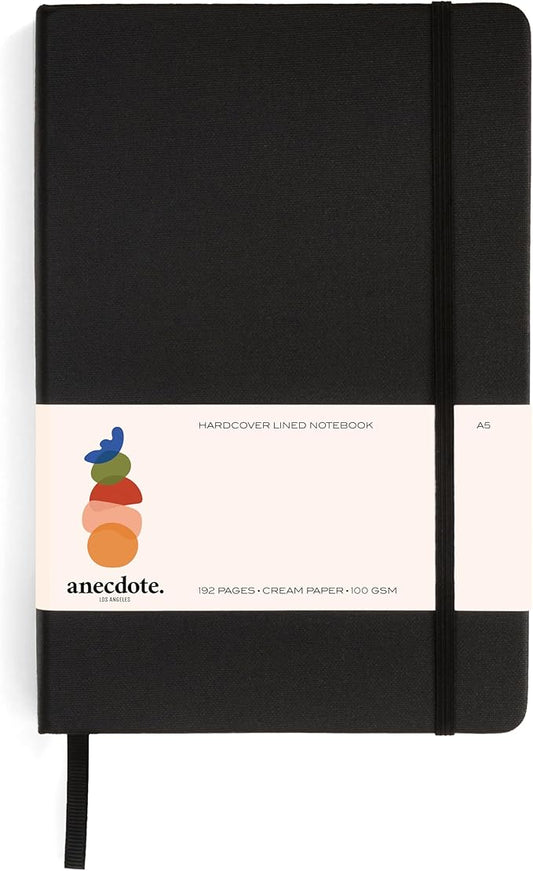 Hardcover Ruled Journal with Thick 100 gsm College Ruled Paper A5 size (8.3 inches x 5.4 inches) - Daily Writing Notebook Journal for Travel, School and Office Use - Diary Journal for Women and Men - Black