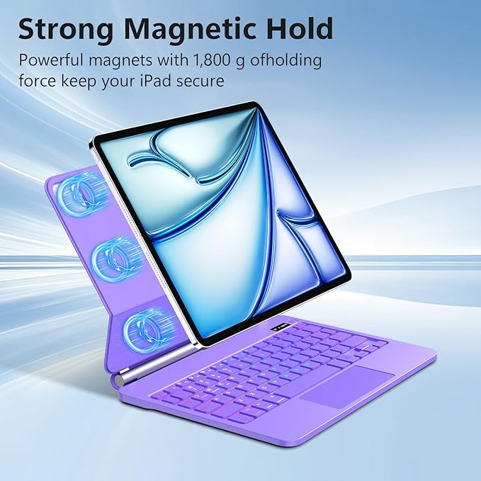 Keyboard Case for iPad Air 11-inch (M3 2025 / M2 2024) & iPad Pro 11 inch(1st/2nd/3rd/4th Generation),Magic-Style Magnetic Keyboard Case,Backlit - Multi-Touch Trackpad Keyboards