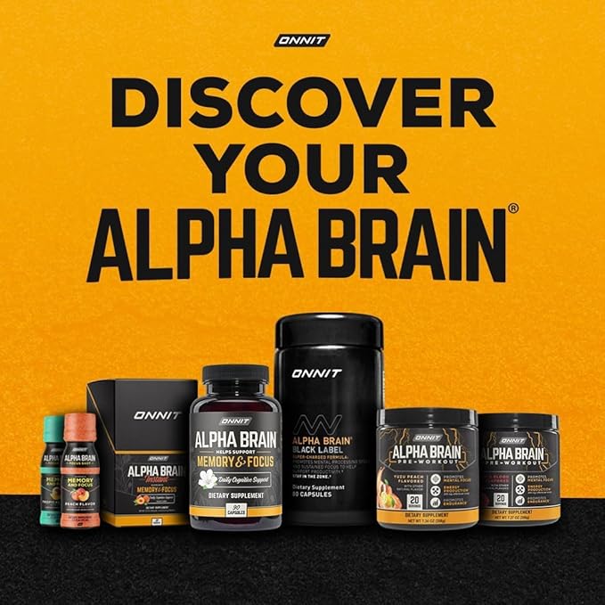 ONNIT Alpha Brain Premium Nootropic Brain Supplement for Men & Women - Caffeine-Free Focus Capsules for Concentration, Mental Clarity & Memory Support - Cat's Claw, Bacopa, Oat Straw (30ct 2-Pack)