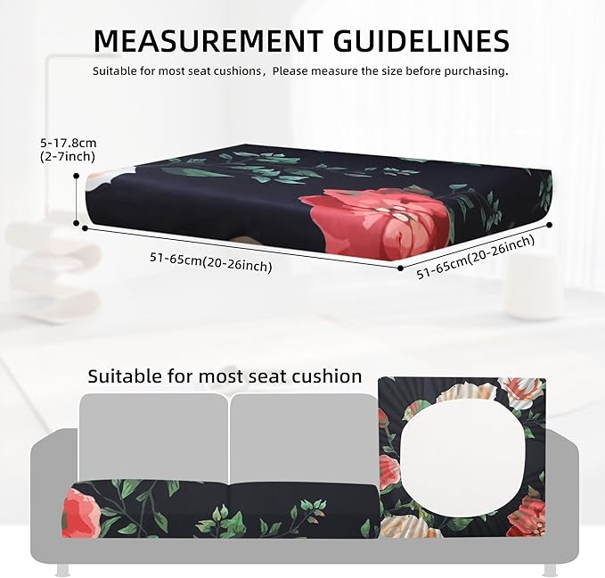 8Pcs Outdoor Cushions Covers Waterproof, Patio Cushion Covers, Stretch Cushion Covers Replacement,Cushion Slipcovers, Furniture Cushion Covers (Death of Summer, 8PCS-Print)