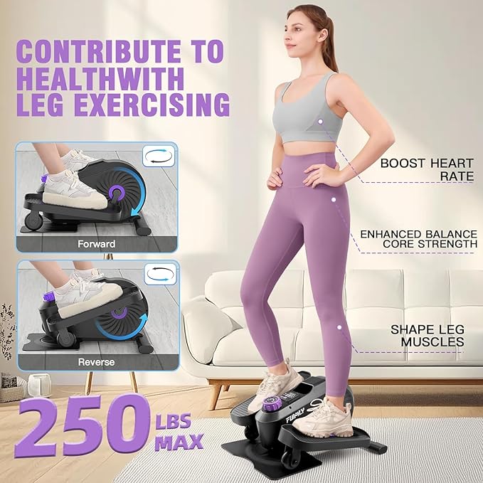 FUNMILY Under Desk Elliptical, Ellipse Leg Exerciser, Standing or Seated Mini Elliptical Machines, Portable Bike Pedal Exerciser for Seniors/Adults, Leg Workout Equipment for Home/Office