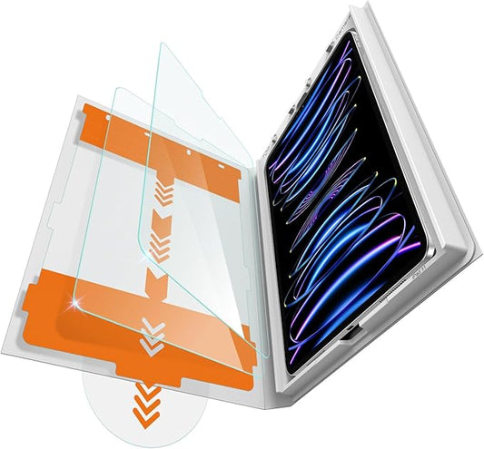 iGluz 2 Pack for iPad Pro 11"(4th 3rd 2nd 1st Gen) iPad Air 10.9"(5th 4th Gen) 9H+ Tempered Glass Screen Protector with Easy-Install Box[12FT Military Grade Shatterproof] HD Clarity,Scratch Resistant