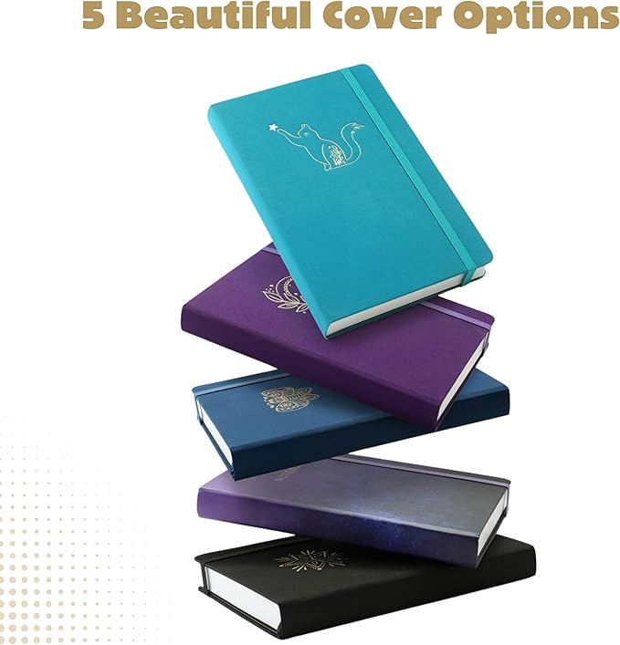 A5 Bullet Dotted Journal Notebook, 160gsm Bleed-Proof Thick Paper, 200 Numbered Dot Grid Pages, 5.8 x 8.3 Inch (Purple)