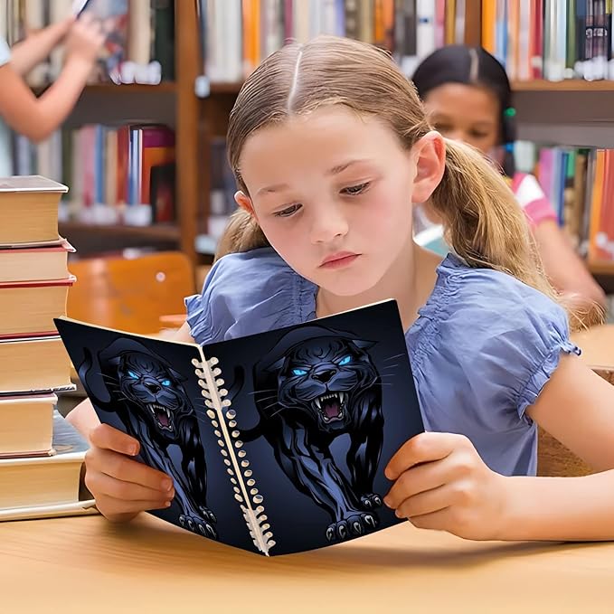 senya Spiral Notebook Ruled 2 Pcs, Roaring Panther Journals for Study and Notes 60 Pages with Durable Hardcover