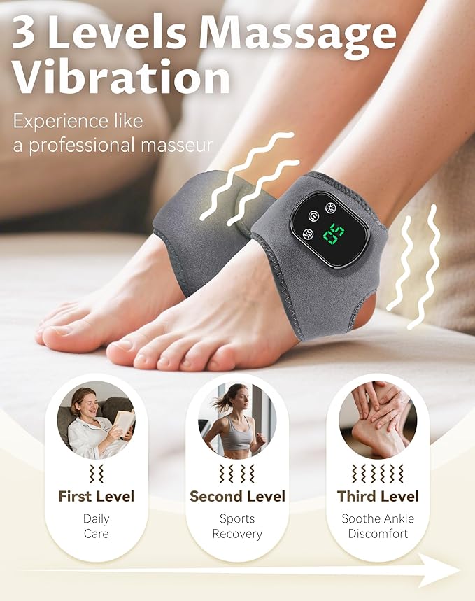 Pure Relief Foot Massager, Pureita Foot Massager,3 Vibration & 5-Temp Settings, Wireless Purerelief Triple Action Massager, Smart Timer, Touch Screen, for Pain Relief, Swelling(2Pcs)