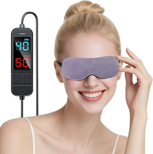 Heated Eye Mask for Dry Eyes, 20-Temp & 5-99 Min Therapy for MGD, Blepharitis Relief, Precision Steam Compress with Flaxseed
