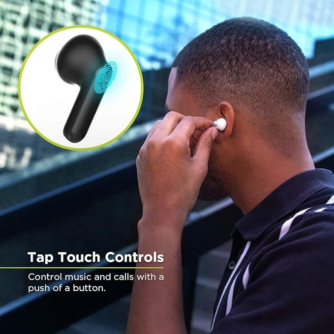 PureGear PureBoom Orbs Pro Active Nosie Cancellation Wireless Earbuds, Reduce Noise with ANC, Stereo Headphones in Ear with Zinc Alloy Case for iPhone/Android Phones/TV/Laptops, More Devices (Silver)