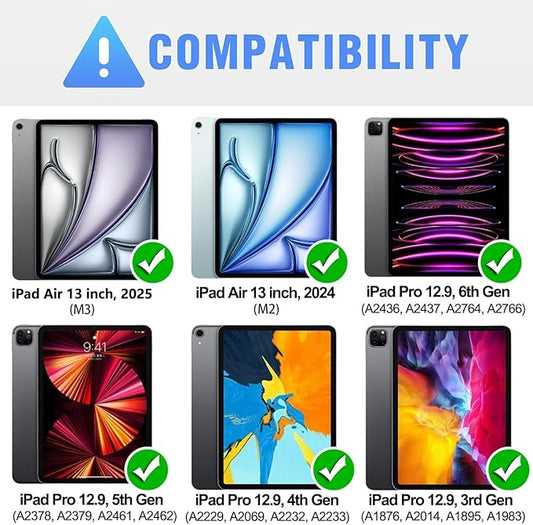 Nillkin iPad Air 13 inch Case Keyboard (M3,2025/M2,2024), Slide Camera Cover, iPad Pro 12.9 Protective Case with Wireless Detachable Keyboard, Multi-Touch Trackpad and Pencil Holder