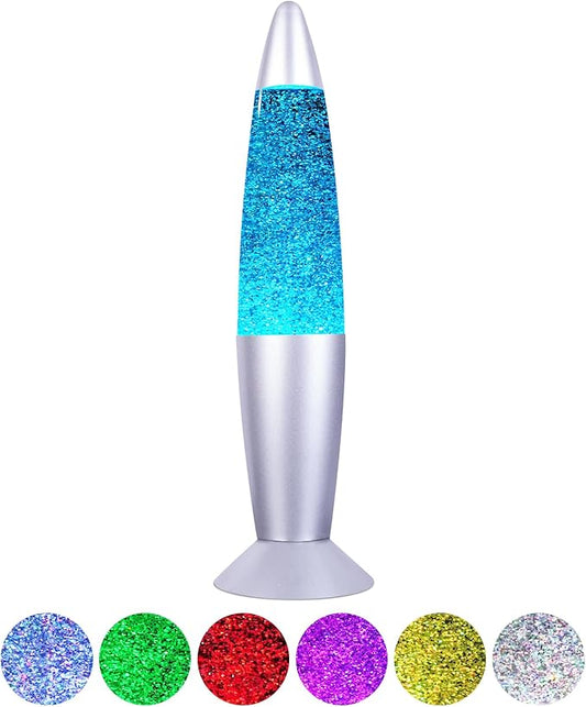 Glitter Color Changing Motion Lamp Perfect Christmas Thanksgiving Day Present for Adults and Kids LED Glitter Lamps with Rocket Feature for Cool Room Decor as Night Light