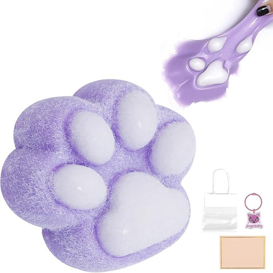 Taba Squishy Cat Paw Toy Handmade, Cute Kawaii FuFu Squishies, Sticky Squishy Pinch Fmily, Jelly Kitty Paw Squeeze Toys, YoYo Funny Fidget Toys Novelty Things for Anxiety, Adults Kids - Purple
