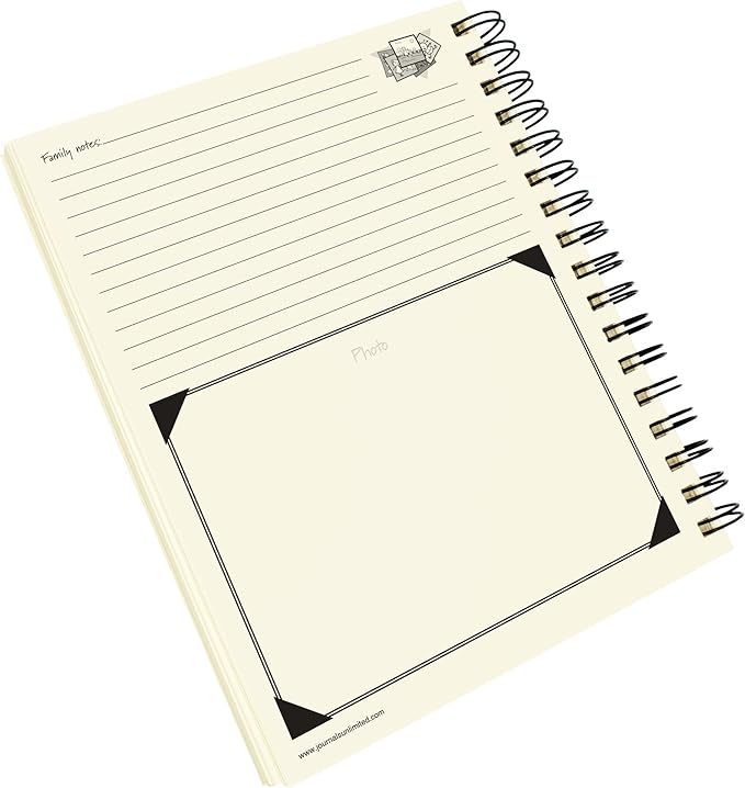 Write it Down series by Journals Unlimited, Guided Journal, Memories, Our Family Journal, Full-size 7.5"x 9", Kraft Hard Cover, Made in USA