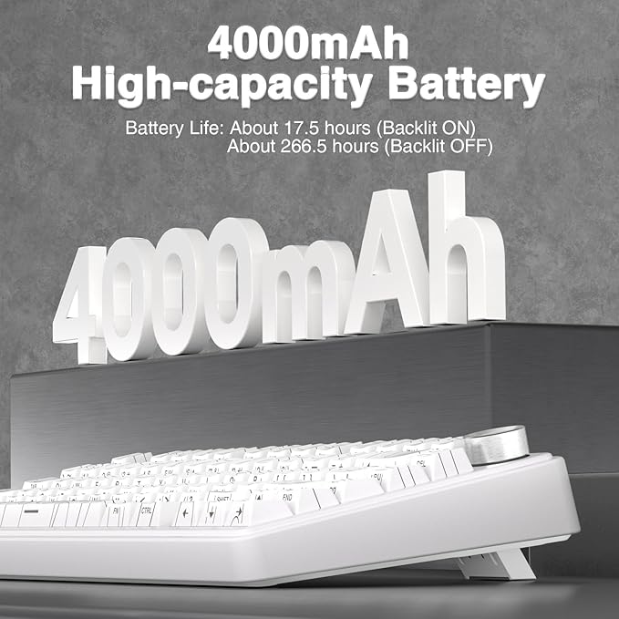 AULA F75 Pro Wireless Mechanical Keyboard with Knob,75% Hot Swappable Custom Gaming Keyboards,RGB Backlit,Pre-lubed Switches,Side Printed PBT Keycaps Creamy Sounding Computer Keyboard, Line White