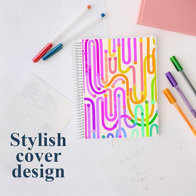 Erin Condren 7" x 9" Spiral Bound Dot Grid Journal Notebook, Bullet Journal with 160 Pages, Thick Paper for Planning, Sketching, Note Taking, Journaling and Organizing, Journey