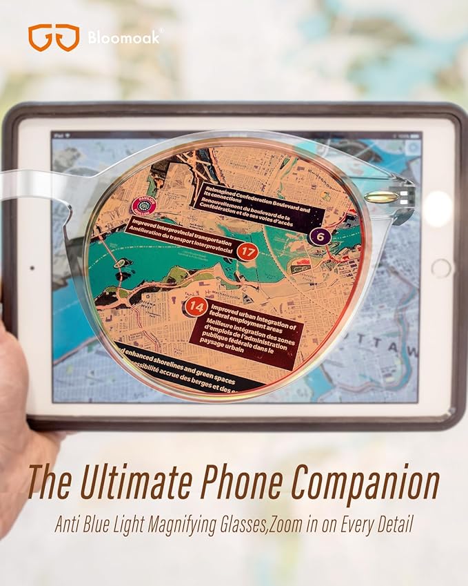 Bloomoak 99% Orange Blue Light Blocking Glasses,Retro Trendy Round Style,Relieve Eye Fatigue,Improve Sleep For Screens/Games