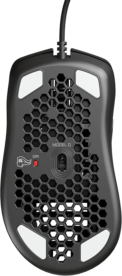 Glorious Model D Wired Gaming Mouse - 68g Superlight Honeycomb Design, RGB, Ergonomic, Pixart 3360 Sensor, Omron Switches, PTFE Feet, 6 Buttons - Matte Black