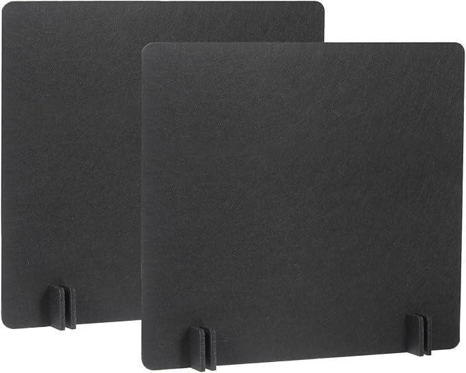 PATIKIL Desk Divider, 2 Set 24 x 24 Inch Acoustic Freestanding Desk Divider Desk Privacy Panel with 8 Pcs Support Feet for Library Office Workstation, Black