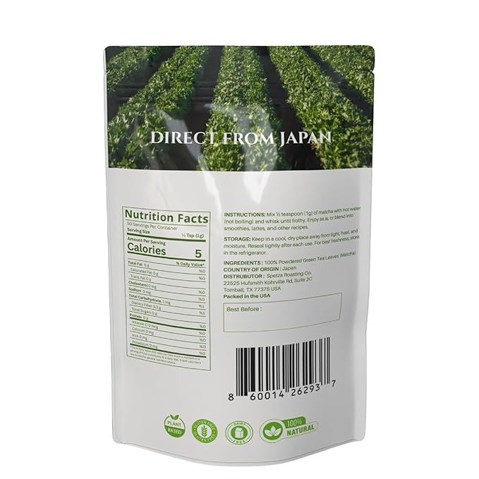 Ensori Matcha, Ceremonial Grade Matcha Powder, First Harvest, Authentic Japanese, 100% Pure, No Additives, 50 Servings, Sugar-Free Matcha Green Tea For Latte, (50gr)