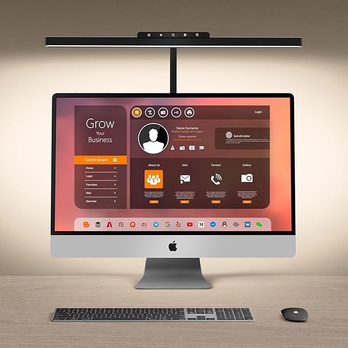 Desk Lamp, 3 Colors Stepless Dimming LED Desk Lamps for Home Office Adjustable Memory Desk Light with Clamp Touch Control Office Lamp Eye Caring Computer Light for Working Sewing(Black)