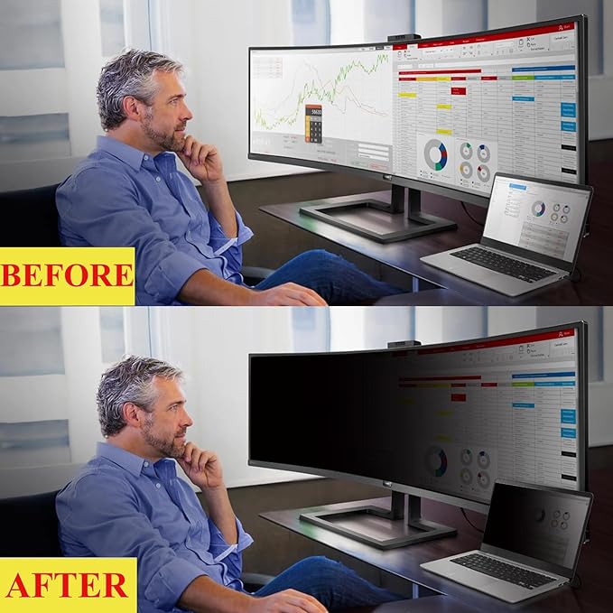 30 Inch Privacy Screen Filter for 21:9 Computer Ultrawide Curved Monitor - Privacy Shield,Anti-Glare and Anti-Blue light Protector