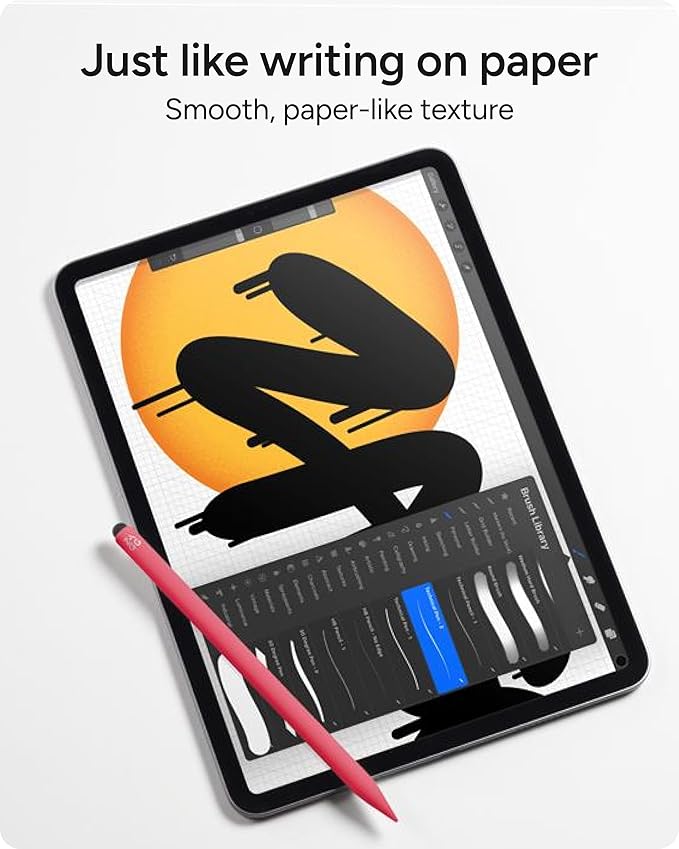 ZAGG Fusion Canvas Screen Protector for iPad 11-inch (A16) & iPad 10.9-inch (10th Gen) - Paper-like Texture, Matte, Scratch-Resistant, InvisibleShield, Anti-Glare, Easy Install