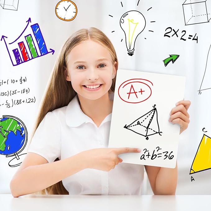 1 Small Dry Erase Board for Kids - Mini White Board for Students and Teachers - Durable and Portable Individual Whiteboard with Rounded Corners - Double Sided (9x12 Inches)