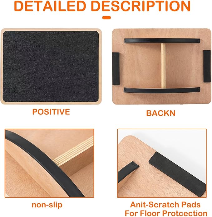 Balance Board Professional Wobble Board for Adults Anti-Slip 350LBS Balance Boards for Physical Therapy Standing Desk Core Strength Wooden Balance Board Rocker Board