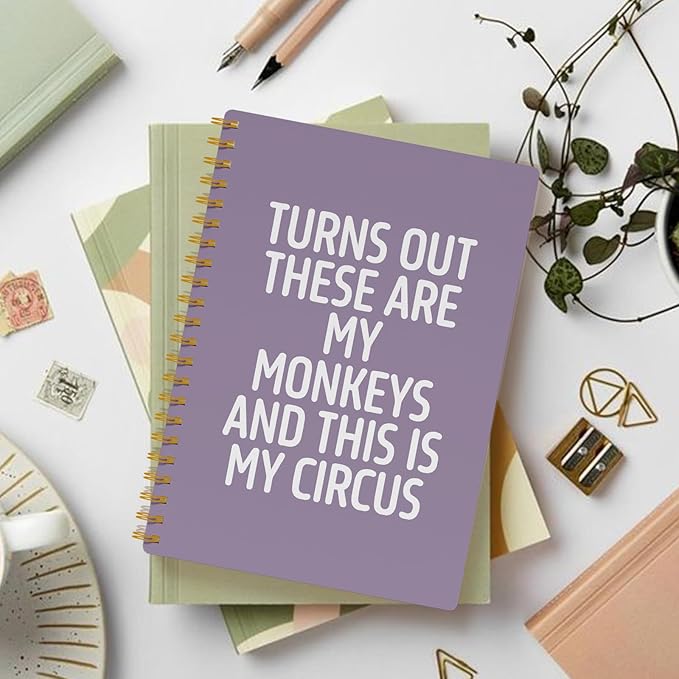 EKGJW Funny Notebooks for Work,Purple Aesthetic Journal, Funny Boss Day Gifts, Boss Gifts for Men Women, Funny Gifts for Boss, Boss Office Decor, Spiral Notebook 5.5x8.3 Inch