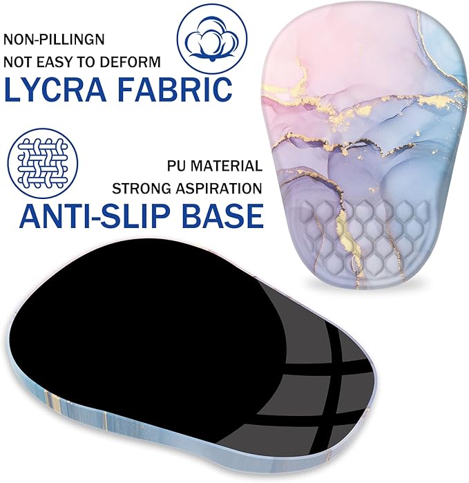 Ergonomic Mouse Pad Wrist Support, with Memory Foam & Non-Slip PU Base, Comfortable Massage Design Mouse Pad Relieve Wrist Fatigue&Pain, Suitable for Computer, Office and Home(03Pink Marble)