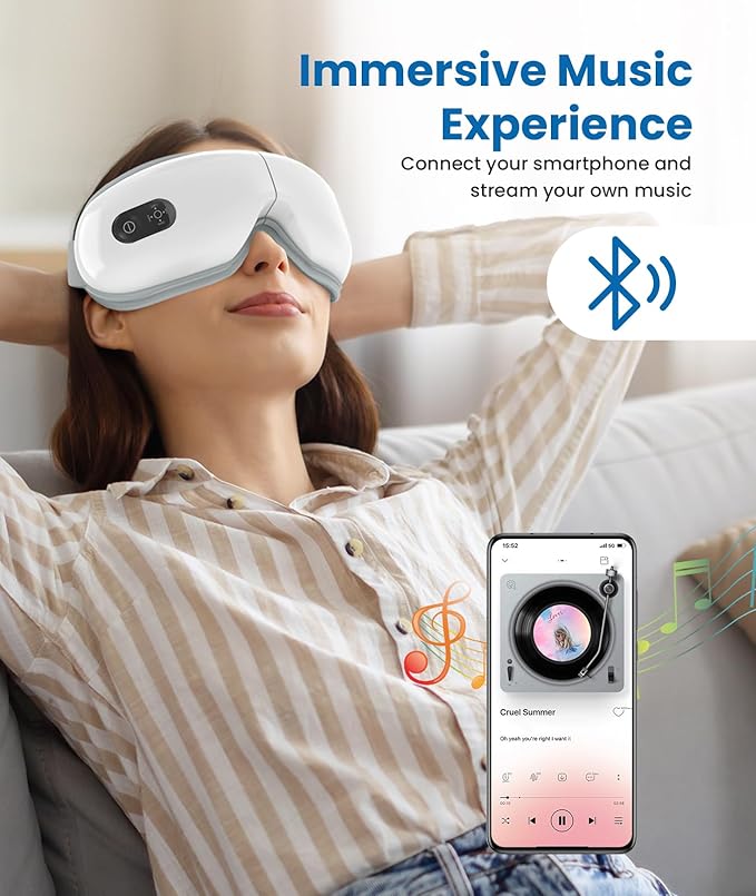 VANI Eyeliber 2 Plus Eye Massager with Remote, Birthday Gifts for Women/Men Her Him, Headache Massager for Migraines, Heated Eye Mask for Reducing Eye Strain, Dark Circles and Dry Eyes