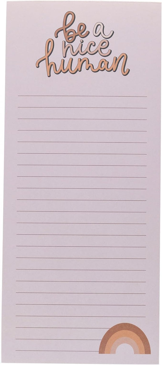 Graphique “Nice Human” Magnetic Notepad | 100 Tear-Away Sheets | Grocery, Shopping, To-Do List | Magnetic Writing Pad for Fridge, Kitchen, Office | Lined Paper | Great Gift | 4” x 9.25”