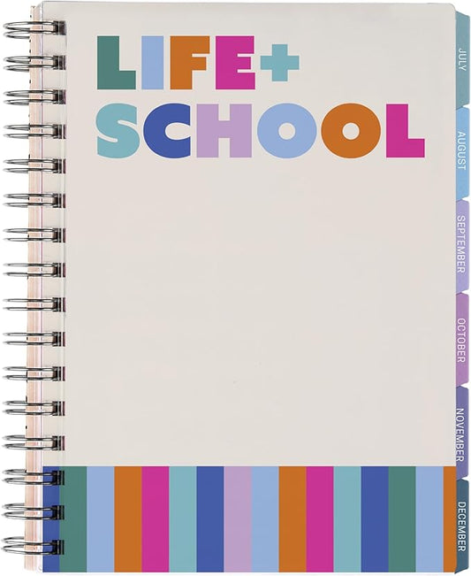 Inspired by Erin Condren 12-Month A5 Academic Planner (Jul 2025 - Jun 2026), Compact Weekly and Monthly School Agenda and Tracker, 70 Lb. Text Weight Paper, Balance Covers, Wire-O Spiral Binding