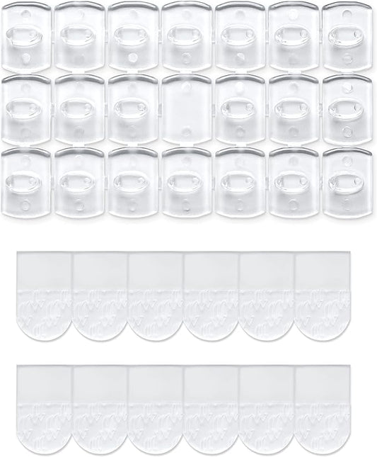 240 Mini Clear Light Clips with 300 Adhesive Strips, Damage-Free Indoor Mini Wall Hooks for Hanging, Removable Clips for Christmas Decoration