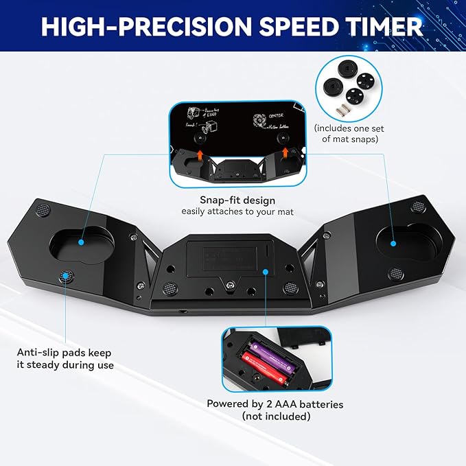 Speed Cube Timer, Cube Race Stack Competition Accuracy to 0.001 Seconds, Speed Stacks Timer with Display, Great Gift for Boys and Girls