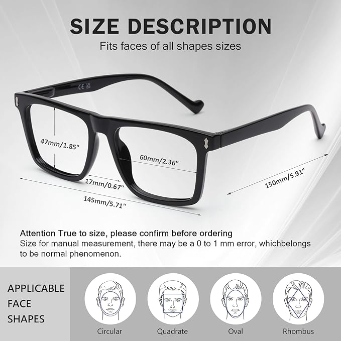 AQWANO 4 Pack Computer Reading Glasses Blue Light Filter Readers Glare Glasses for Men Women
