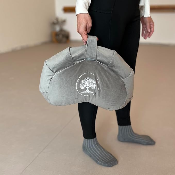 Meditation Cushion - Premium Yoga Buckwheat Bolster - Gifts for Women - Self Care Gift - Anxiety Relief Items - Meditation Floor Pillow - Meditation Kit