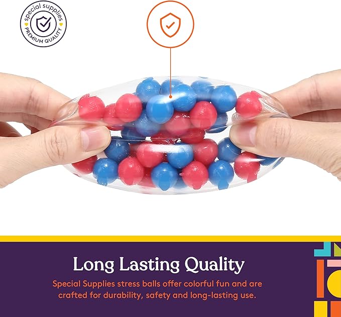 Special Supplies Sensory Squishy Stress Balls, Squeeze, Color Sensory Toy - Relieve Tension, Stress - Home, Travel and Office Use - Fun for Kids and Adults (6 Pack-Style#1)