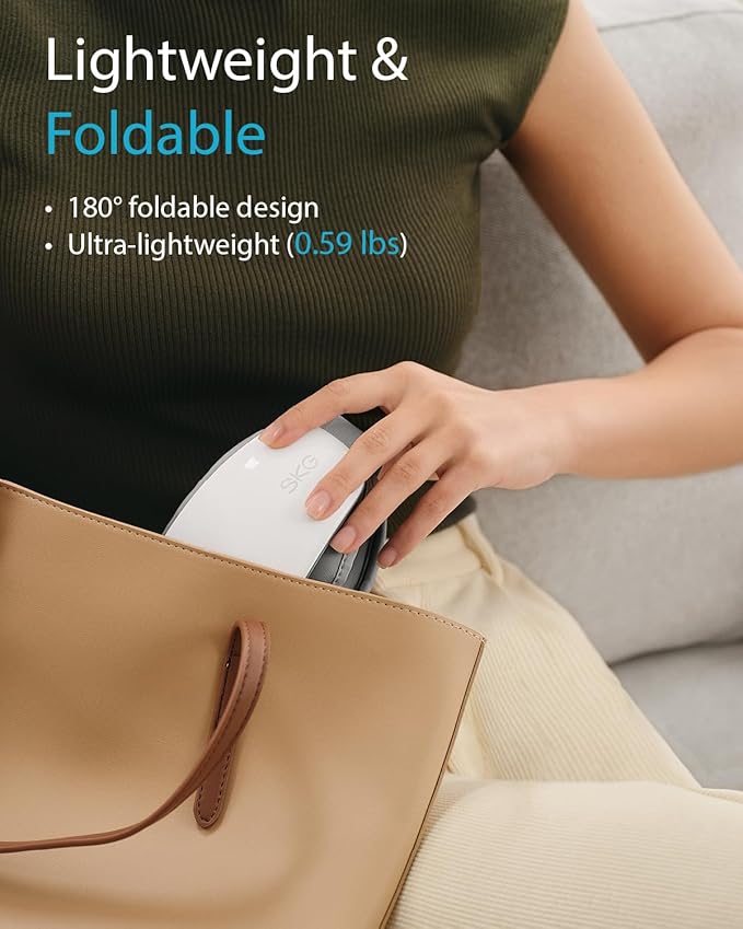 SKG Heated Eye Massager, Portable Eye Mask for Relax & Eye Strain Relief, Bluetooth Massaging Eye Massager Ideal for Mom, Dad, Women, Men