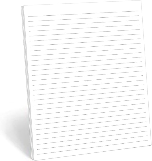 321Done Wide-Ruled Notepad (8.5" x 11") Made in USA, 50 Sheets, Letter Size, Large Tear Off Edge Glued, Planning Memo Pad, Unisex Minimalist Simple Lined Wide Spaced Writing Pad